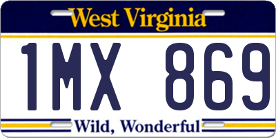 WV license plate 1MX869