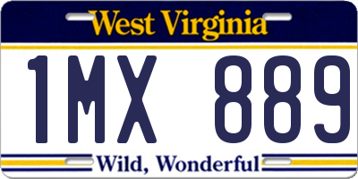 WV license plate 1MX889