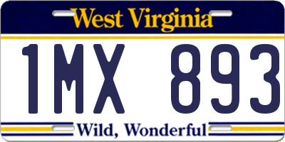 WV license plate 1MX893