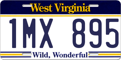 WV license plate 1MX895