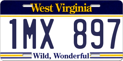 WV license plate 1MX897