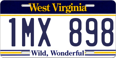 WV license plate 1MX898
