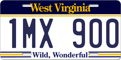WV license plate 1MX900