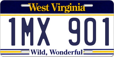WV license plate 1MX901