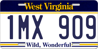 WV license plate 1MX909