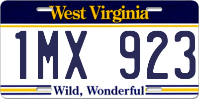 WV license plate 1MX923