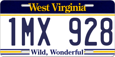 WV license plate 1MX928