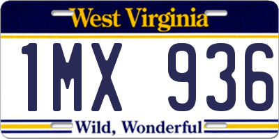 WV license plate 1MX936