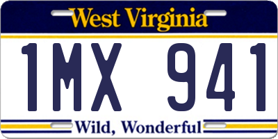 WV license plate 1MX941