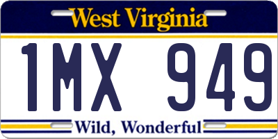 WV license plate 1MX949