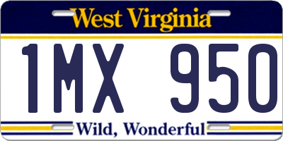 WV license plate 1MX950