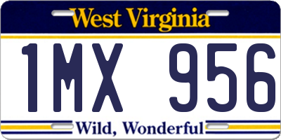 WV license plate 1MX956