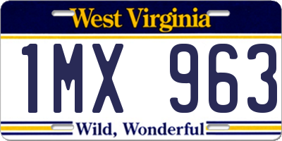 WV license plate 1MX963