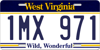WV license plate 1MX971