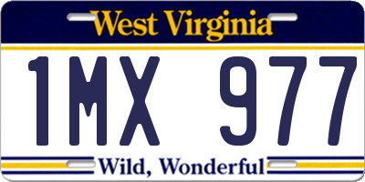 WV license plate 1MX977