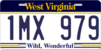 WV license plate 1MX979