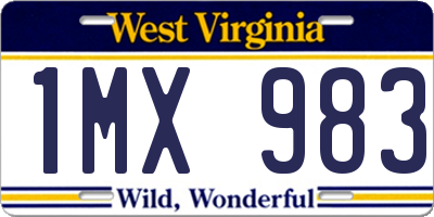 WV license plate 1MX983