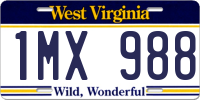 WV license plate 1MX988