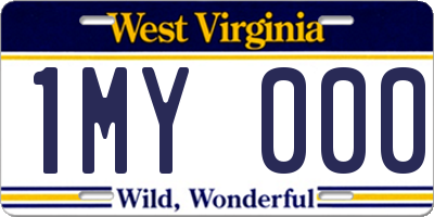 WV license plate 1MY000