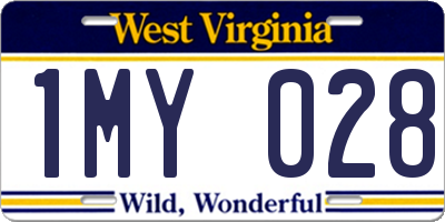 WV license plate 1MY028