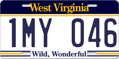 WV license plate 1MY046
