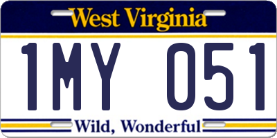 WV license plate 1MY051