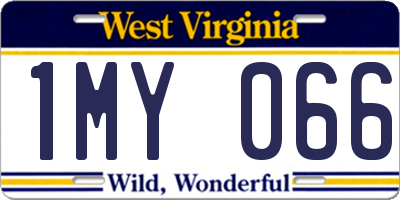 WV license plate 1MY066