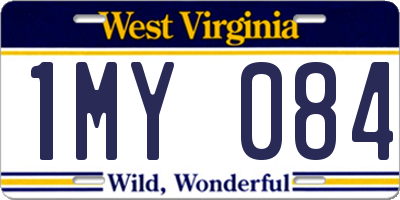 WV license plate 1MY084
