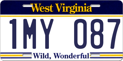 WV license plate 1MY087
