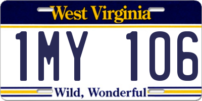 WV license plate 1MY106