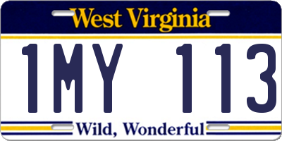 WV license plate 1MY113