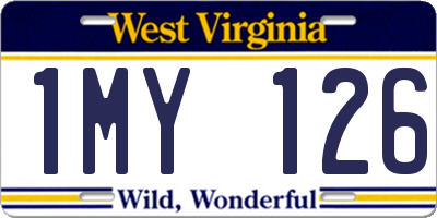 WV license plate 1MY126