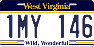 WV license plate 1MY146