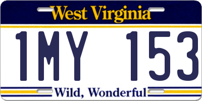 WV license plate 1MY153