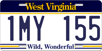 WV license plate 1MY155
