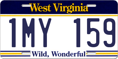 WV license plate 1MY159