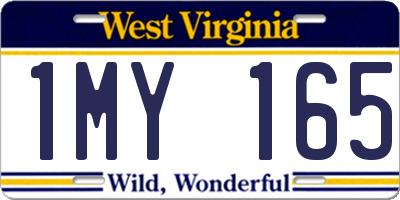 WV license plate 1MY165