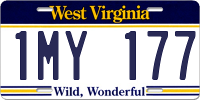 WV license plate 1MY177