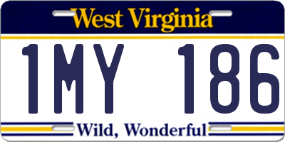 WV license plate 1MY186