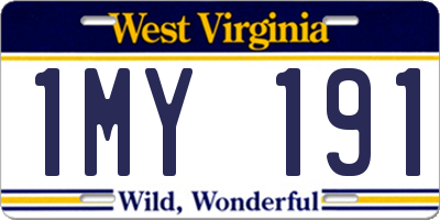 WV license plate 1MY191