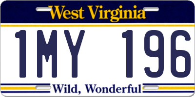 WV license plate 1MY196
