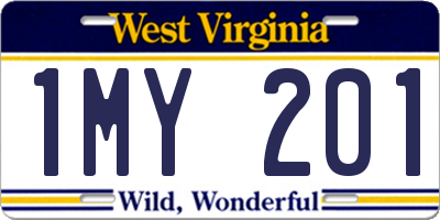 WV license plate 1MY201