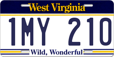 WV license plate 1MY210