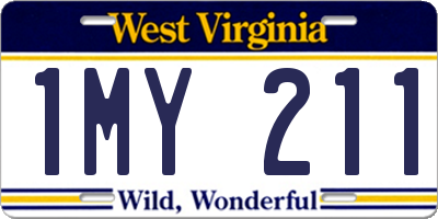 WV license plate 1MY211
