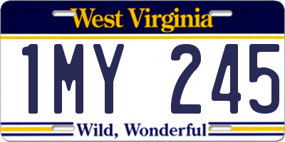 WV license plate 1MY245