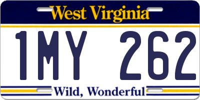 WV license plate 1MY262