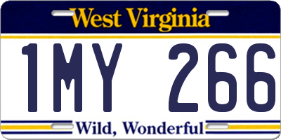 WV license plate 1MY266