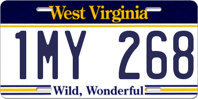 WV license plate 1MY268