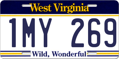 WV license plate 1MY269