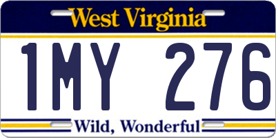 WV license plate 1MY276